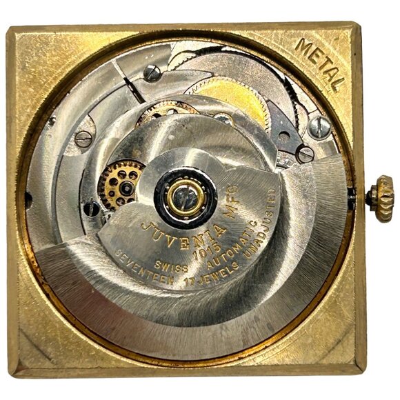 Working Juvenia Caliber 1015 17-Jewel Automatic Wristwatch Movement + Crystal - Picture 6 of 8